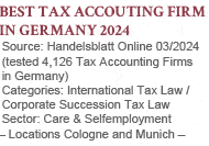 Best Tax Consulting  2024 - Handelsblatt Online