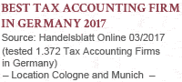 Best Tax Accounting Firm in Germany 2017 - Handelsblatt Online
