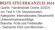 TOP Steuerberatungskanzleien 2024 - Handelsblatt Online