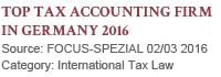 TOP Tax Accounting Firm in Germany 2016 - FOCUS Spezial